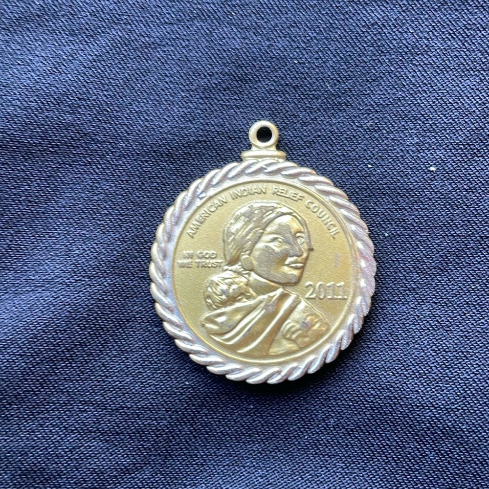 American Indian Relief Council 2011 Sacajawea Gold Coin Pendant
